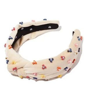 Lele Sadoughi Cactus Flower Knotted Velvet Headband